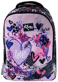 Ghiozdan școlar Kaos 2 în 1 - Pink Love, cu 4 compartimente