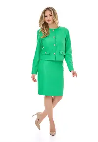 Jacheta cu nasturi tip bijuterie Helen - Verde deschis