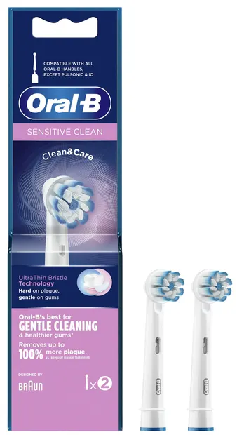 Capete de rezervă Oral-B - Sensitive Clean UltraThin, 2 bucăți, alb