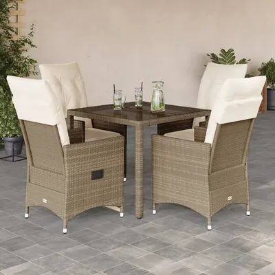 Gossi set mobilier de gradina cu perne, 5 piese, bej, poliratan