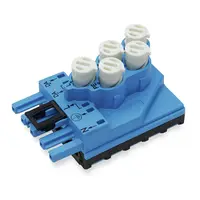 Tap-off module; for flat cable; 5 x 2.5 mm² + 2 x 1.5 mm²; 5-pole; Cod. I; with cable connection on the output side; blue