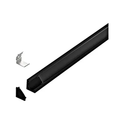 LED-Stripe Corner Profile Clear Cover black, 1000mm