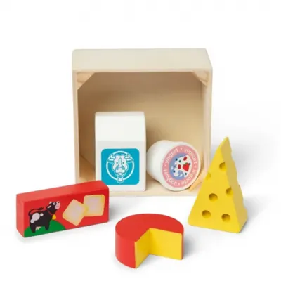 Set de joaca alimente Lactate, din lemn, 5 piese, 2 ani+, Melissa&Doug 95207