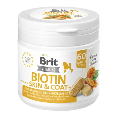 Brit Vitamins Biotin Skin & Coat Care, recompese caini, pentru piele si blana, 120 g (60 tbl)