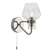 Aplica Keta Wall Light Satin Chrome Glass