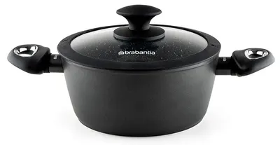 Oală cu capac Brabantia - Rock, 20 cm, 2.4 l