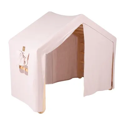 Triunghi Pikler de cățărat roz/în culoare naturală din lemn de pin 112x61x94 cm Montessori – Meowbaby