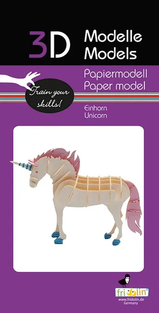 Model 3D din carton pentru asamblare Fridolin - Unicorn
