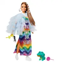 Papusa Barbie Extra cu rochie curcubeu