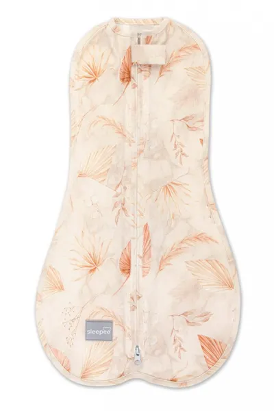 Saculet swaddle pemtru infasat nou nascut + caciulita First Step Boho Sand Sleepee