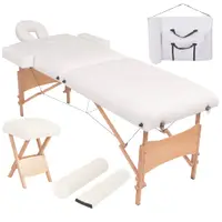 Gossi set taburet si masa masaj pliabile 2 zone, 10 cm grosime, alb