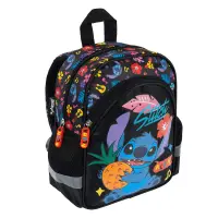 Ghiozdan cu 1 compartiment, St Majewski, Disney Stitch, Aloha, Negru