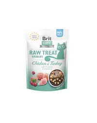 BRIT Care Raw Treat Freeze Dried Urinary Cat 40 g snack pisici, liofilizat cu pui, curcan, merisor si probiotice