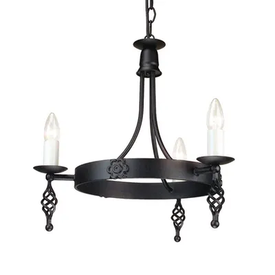 Corp de iluminat suspendat, lustra Belfry 3 Light Chandelier Black