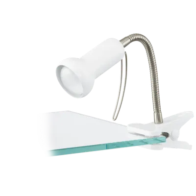 Lampa cu clama FABIO alb, silver 220-240V,50/60Hz IP20