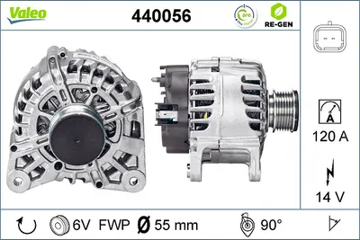 Alternator (14v, 120a) Potrivit Dacia Dokker, Dokker Express Minivan, Duster, Duster Suv, Lodgy, Logan, Logan Express, Logan Ii, Logan Mcv, Logan Mcv Ii, Sandero 1.5d 1.6 1.6lpg 06.01