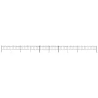 vidaXL Gard de grădină cu vârf circular din oțel 1673x80 cm, negru