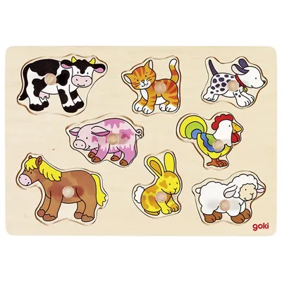 Puzzle încastrat din lemn cu 8 piese