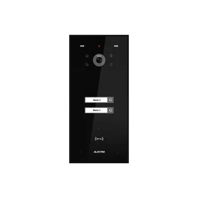 Videointerfon de exterior Electra VPH.02F03.ELBTL, 2 familii, montaj aparent, negru