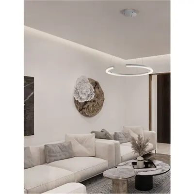 Lampa suspendata ELMO Triac Dimabil Crom Stainless Otel, Aluminiu & Acrylic LED 48 Wat 220-240Volt 2878Lm 3500K IP20