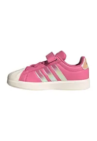 Pantofi sport StreetTalk din piele ecologica cu velcro - Roz aprins/Argintiu