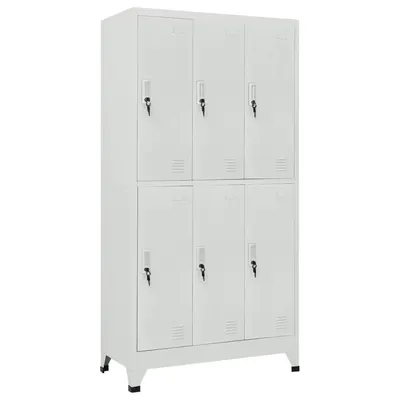 vidaXL Dulap vestiar cu 6 compartimente, oțel, 90 x 45 x 180 cm, gri