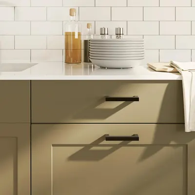 vidaXL Mânere de dulap, 10 buc., negru, 96 mm, oțel inoxidabil