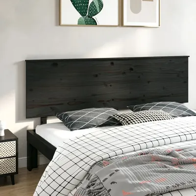vidaXL Tăblie de pat, negru, 204x6x82,5 cm, lemn masiv de pin