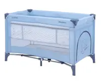 Patut pentru copii KikkaBoo So Gifted Blue 2020 cu pliere compacta, doua nivele, geanta de transport, usita laterala cu fermoar