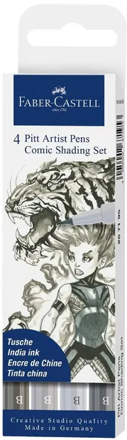 Set de markere Faber-Castell Pitt Artist - Comic Shading, 4 buc.