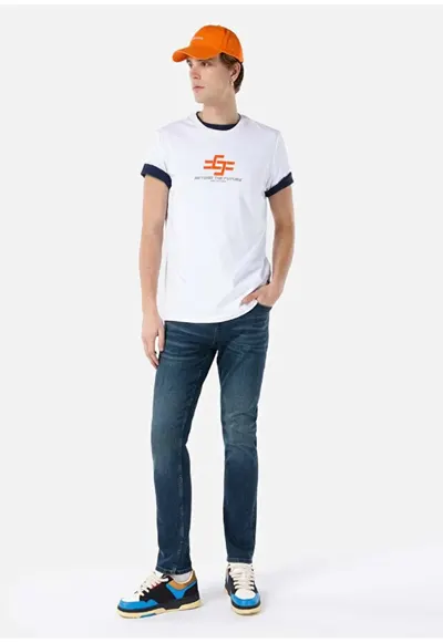 Pantaloni De Barbati Albastru Inchis Straight Fit 044 Karl 8683197989321