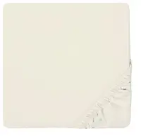 Cearșaf tricotat pentru bebeluși cu elastic Rainy - 70 x 140 cm, ecru