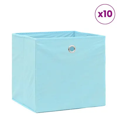 vidaXL Cutii depozitare 10 buc. albastru, 28x28x28 cm textil nețesut