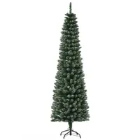 Brad de Craciun cu zapada artificiala190cm, Brad verde cu baza detasabila, decoratiune de Craciun, verde HOMCOM | Aosom Romania