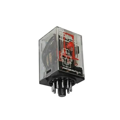 Releu intermediar 6V 11 picioare n6V DC - cu LED & test buton - 11 picioare - 3 contacte
