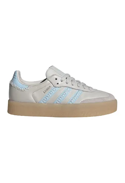 Pantofi sport Sambae de piele cu garnituri de piele intoarsa - Caramel/Alb murdar/Albastru deschis