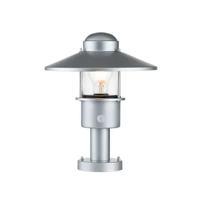 Pitic pentru exterior Klampenborg 1 Light Pedestal with PIR – Silver