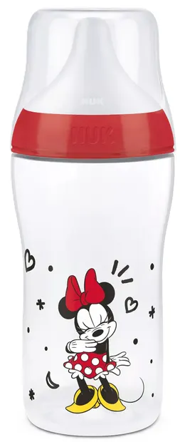 Sticlă pentru bebeluși Nuk Perfect Match - Temperature Control, 260 ml, PP, 3+ luni, Mini, roșu