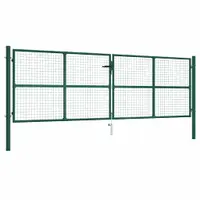 vidaXL Poartă de grădină din plasă, oțel, 400x125 cm, verde