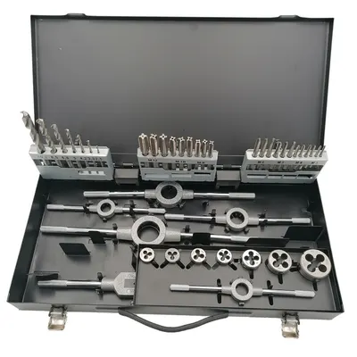 Set-Trusa Tarozi DIN 345 HSS - Filiere HSS M3-M12 și Burghie DIN 338 HSS Rectificat - 44 piese