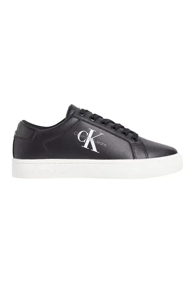 Pantofi sport low-cut de piele si piele ecologica - Negru