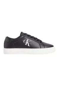 Pantofi sport low-cut de piele si piele ecologica - Negru