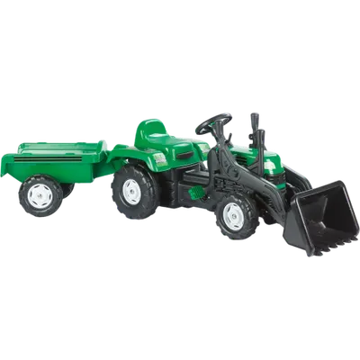 Set Tractor cu pedale, cu excavator si remorca, 3 ani+, Dolu 8048