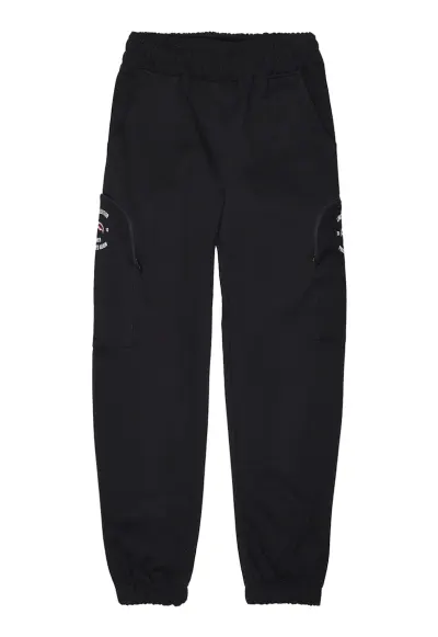 Pantaloni de trening cu buzunare cu fermoar Special - Negru/Rosu vermillion