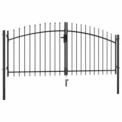 vidaXL Poartă de gard cu ușă dublă Woerden cu vârf tip suliță 299,5x149,5 cm