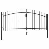 vidaXL Poartă de gard cu ușă dublă Woerden cu vârf tip suliță 299,5x149,5 cm
