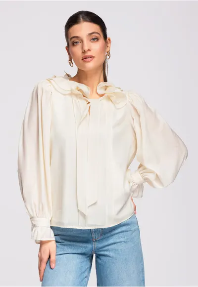Bluza uni cu croiala lejera OW-TS-E0031 - Bej