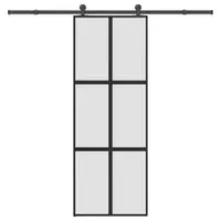 vidaXL Ușă glisantă cu set de feronerie sticlă temperată și aluminiu