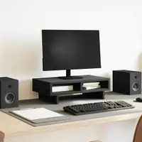 vidaXL Suport monitor stejar negru 50x27x15 cm lemn prelucrat