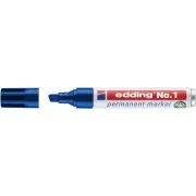 Marker permanent Edding No. 1, corp aluminiu, varf tesit, 1-5 mm, verde